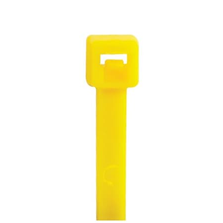 Bsc Preferred Cable Tie, 5-1/2 in L, Yellow, Nylon 6/6, 40 lb Strength, 1000 PK BUY00025811